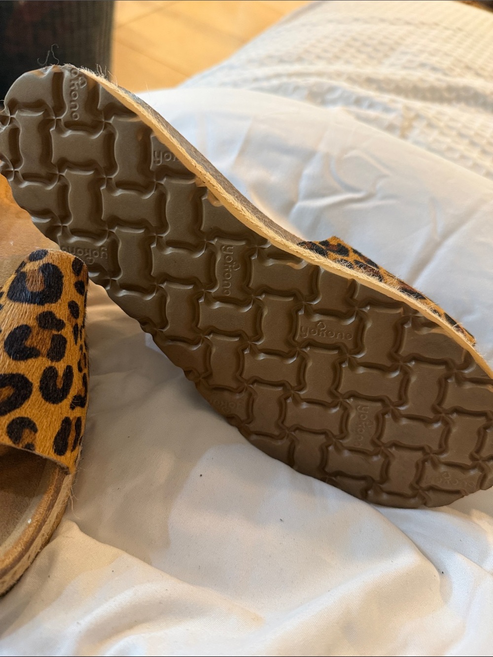 Leopard Print Slide Sandals - Brown Animal Print - Picture 3 of 3